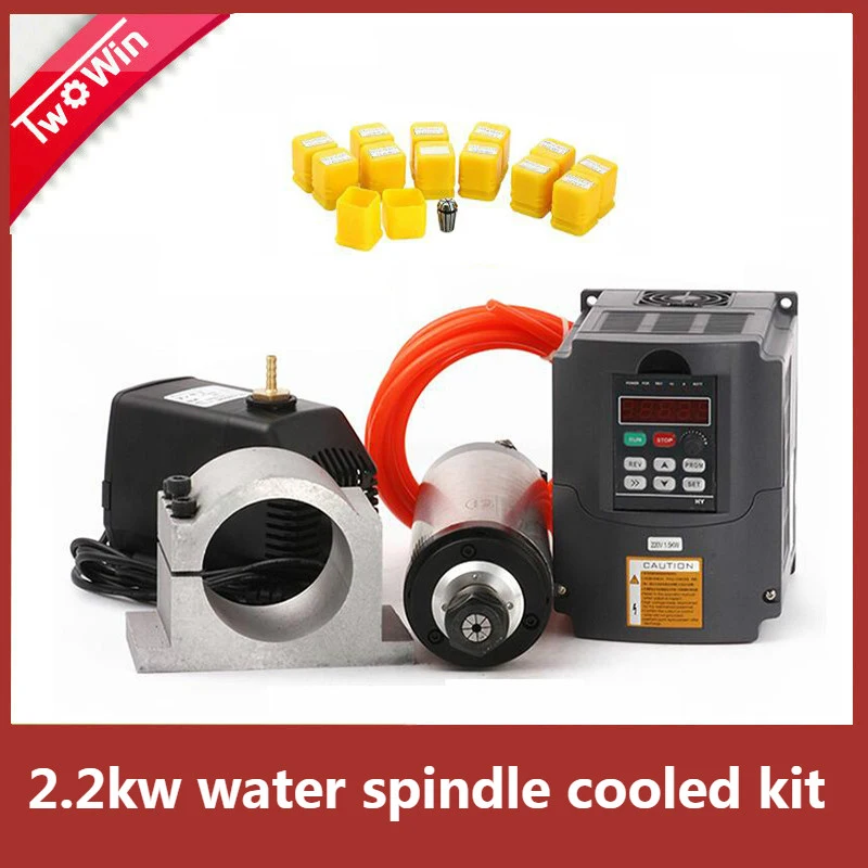 Шпиндель с водным охлаждением 2 кВт фрезерный шпиндель ER20 + инвертор зажим 80 мм