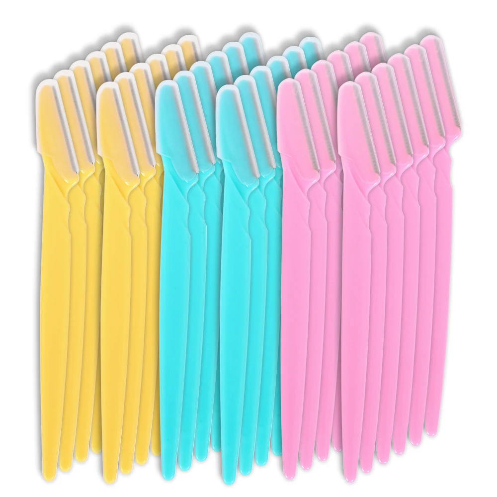 Hot 36pcs Brow Trimmer Eyebrow Razor Facial Remover Trimmer Shaver Blade Eye Brow Epilator Shaper Eyebrow Scissors Brow Knife
