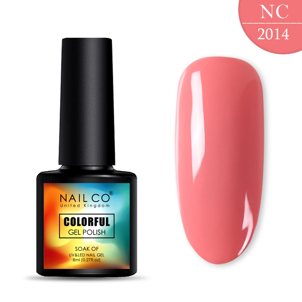 2014 NAILCO, новинка, 8 мл, 130 цветов, светодиодный Гель-лак для ногтей УФ гель для ногтей, салонный домашний лак, Гель-лак, гибридный, впитывающий - Цвет: 2014
