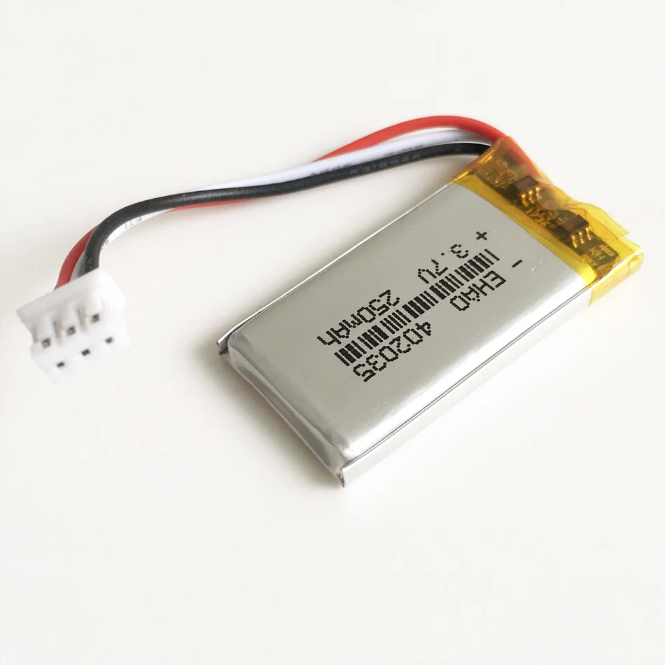 Литий-полимерная аккумуляторная батарея JST PH 2 0 мм 3 7 В 250 мА · ч 3pin разъем Lipo ячейки