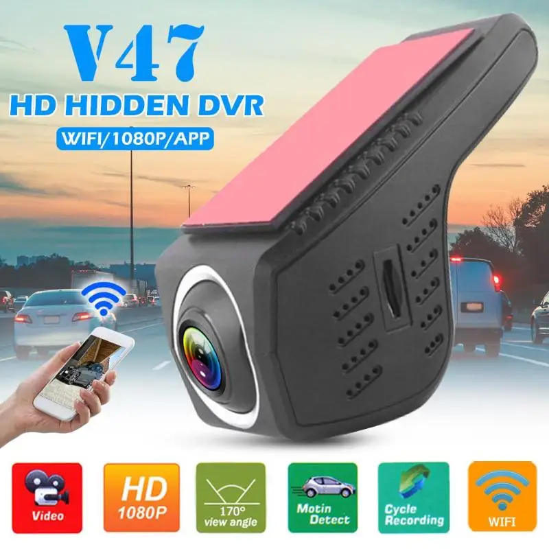 V47 WiFi Car DVR Camera Full HD 1080p 170 Degree Lens WDR G-sensor Night Vision Dashcam Digital Video Recorder | Автомобили и
