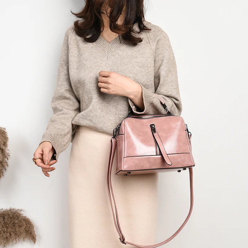

Vintage Casual Crossbody Bags Boston Ladies Top-handle Large Capacity Wild New Women's Handbags Fashion Messenger Shoulder Bags