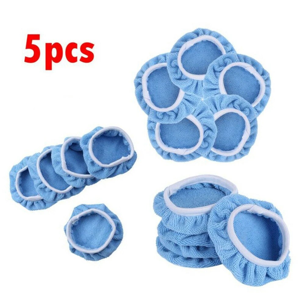 

Microfiber Polisher Pad Parts Polishing Set Waxing 5Pcs Blue Universal