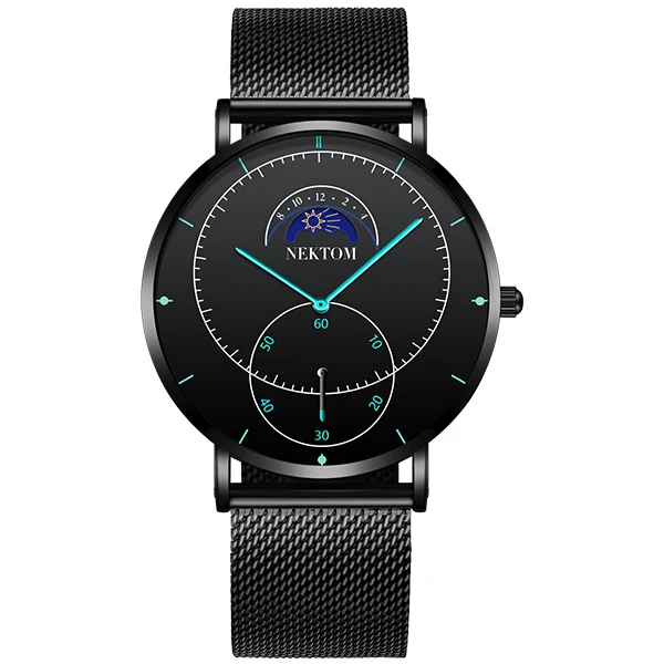 NEKTOM новые часы роскошные часы Reloj Hombre мужские часы водонепроницаемые часы с хронографом светящиеся мужские часы Saat Montre - Цвет: W8187A