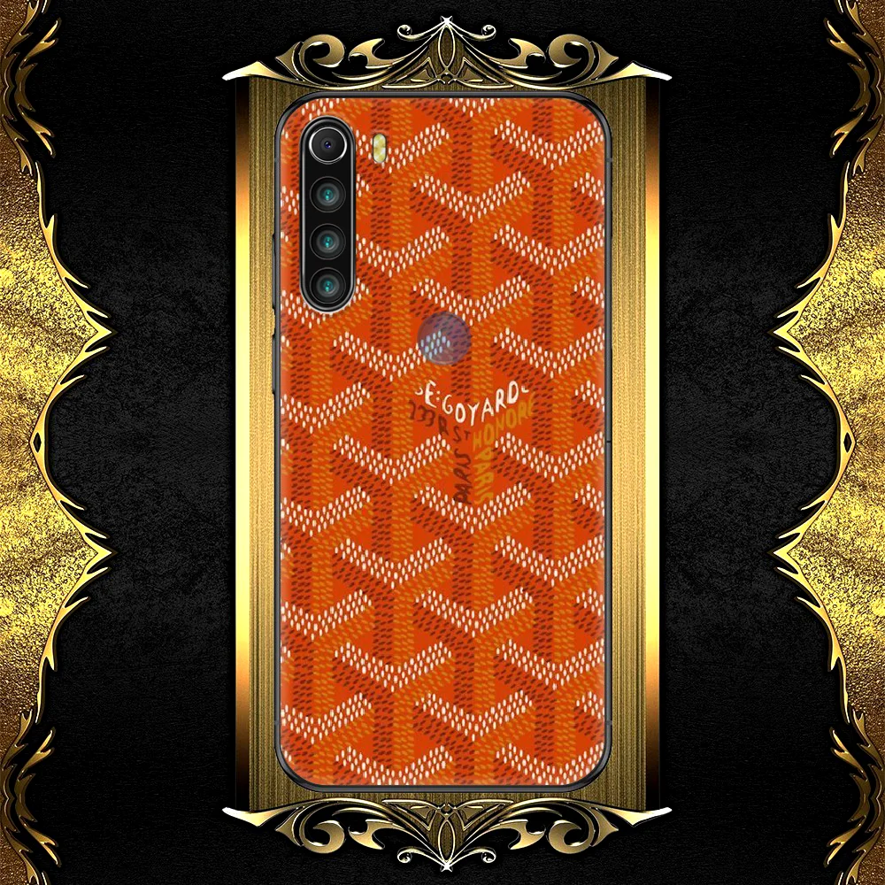 

Luxury Brand Goyarde Phone Case Cover Hull For XIAOMI Redmi 8 9 9C Note 6 7 8 9 9S K20 K30 K40 Pro Plus black Back Pretty