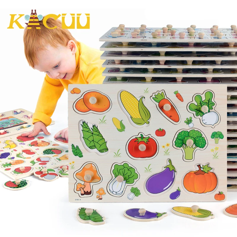 Деревянные игрушки геометрические фигуры детский деревянный 3D пазл Мультяшные