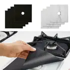 Коврик для газовой плиты многоразовый, 4 шт., черныйбелый