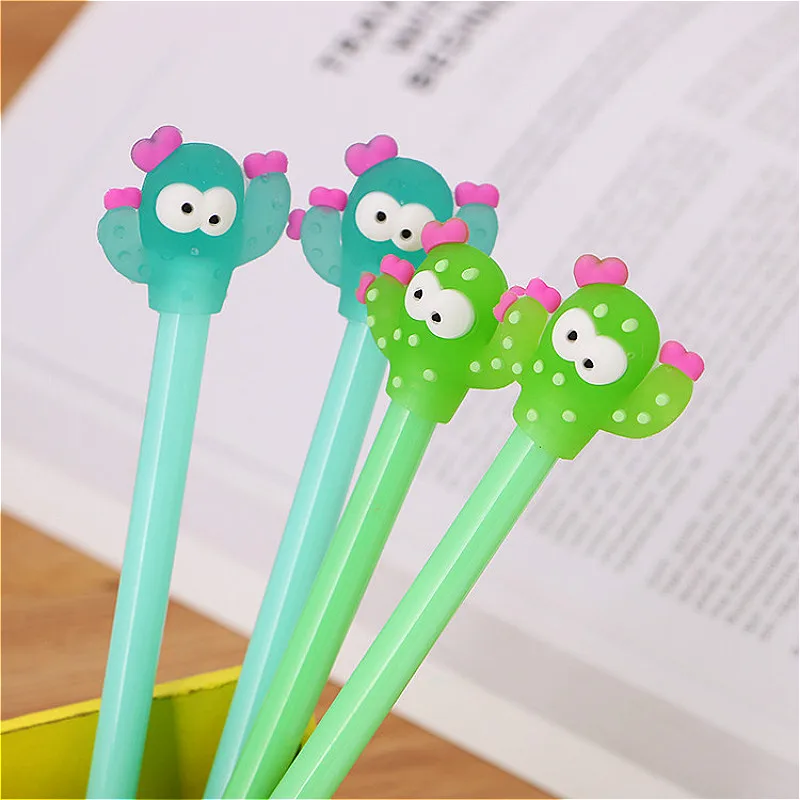 

Hot Sale Kawaii Cactus Gel Pen Rod Pen Twinkle Cartoon Color High-quality 0.5mm Black Ink Office School Writing Stationery
