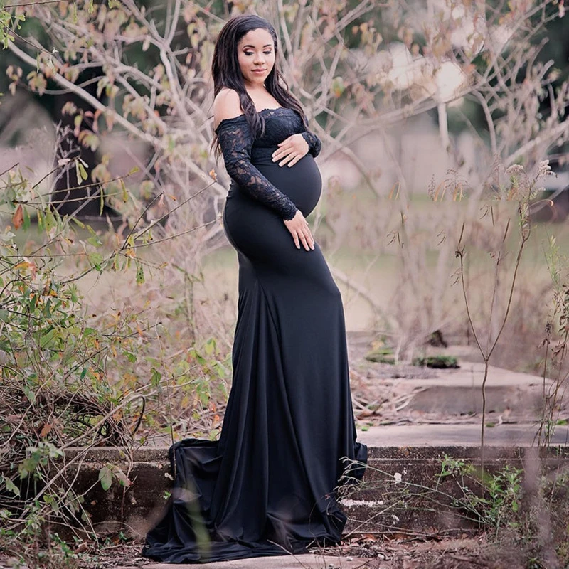 

Elegant Long Maternity Dresses for Photo Shoot Maternity Photography lace Maxi Dress for Pregnant Women Clothes Pregnancy Dress