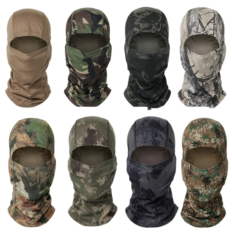 Камуфляжная Балаклава шарф на все лицо для лыж и велоспорта зимняя Защитная шеи