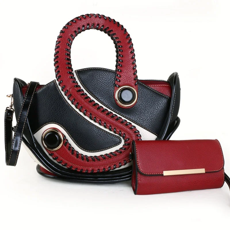 

2021 new S-shaped handle large bag fashion splicing dumpling bag mother one shoulder cross carry on women's bag