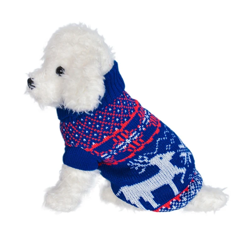 Одежда для домашних животных Рождественский свитер с принтом лося осенне зимнее