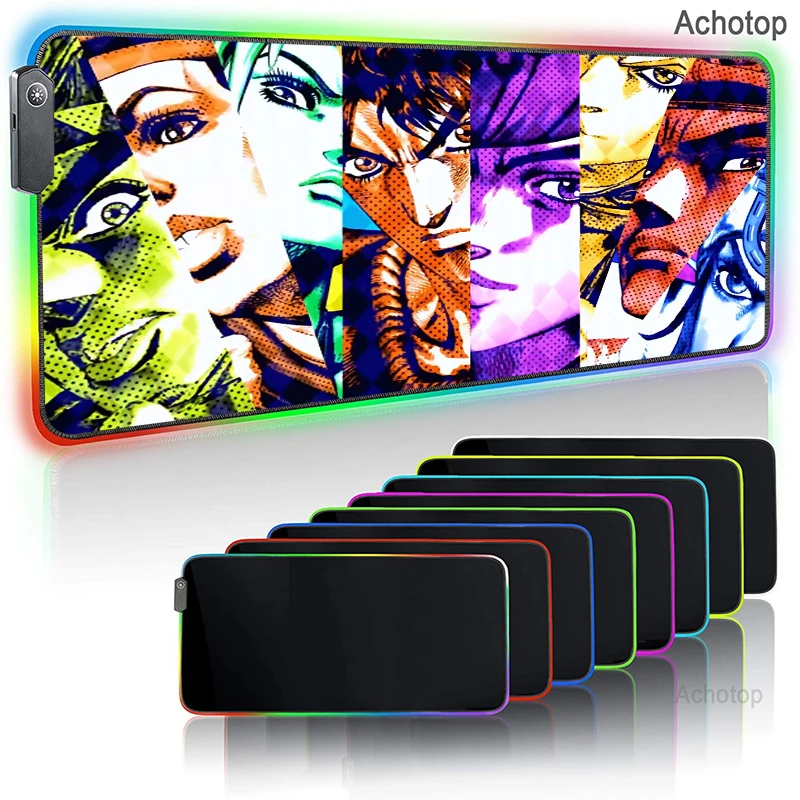 

Jojo Bizarre Adventure Extra Large Gaming RGB Mouse Pad Gamer Computer Big Anime Speed Mousepad Carpet PC Desk Mat Keyboard Pad