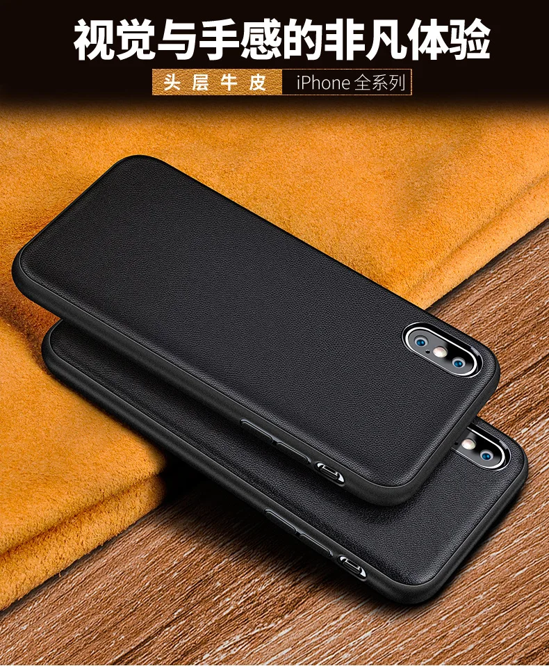 Роскошный чехол для IPhone 11 pro 7 8 Plus X XS Max XR кожаный чехол пуховая чистая зернистая задняя крышка для смартфона корпус из натуральной воловьей кожи