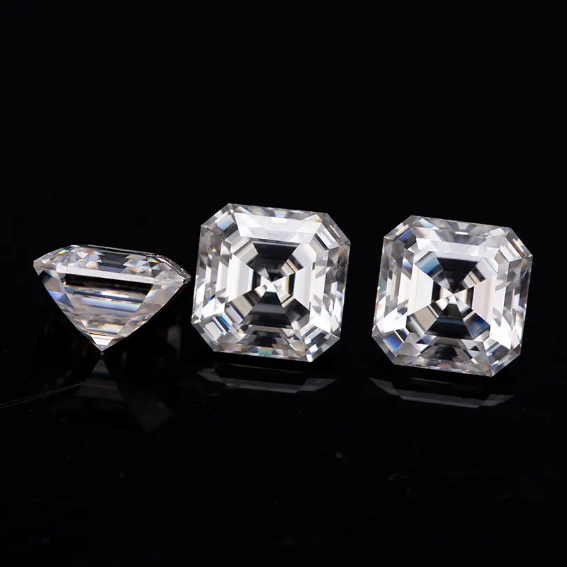 Высокое качество 4*4 мм 0.4ct asscher cut DEF белый Муассанит камни синтетический алмаз для