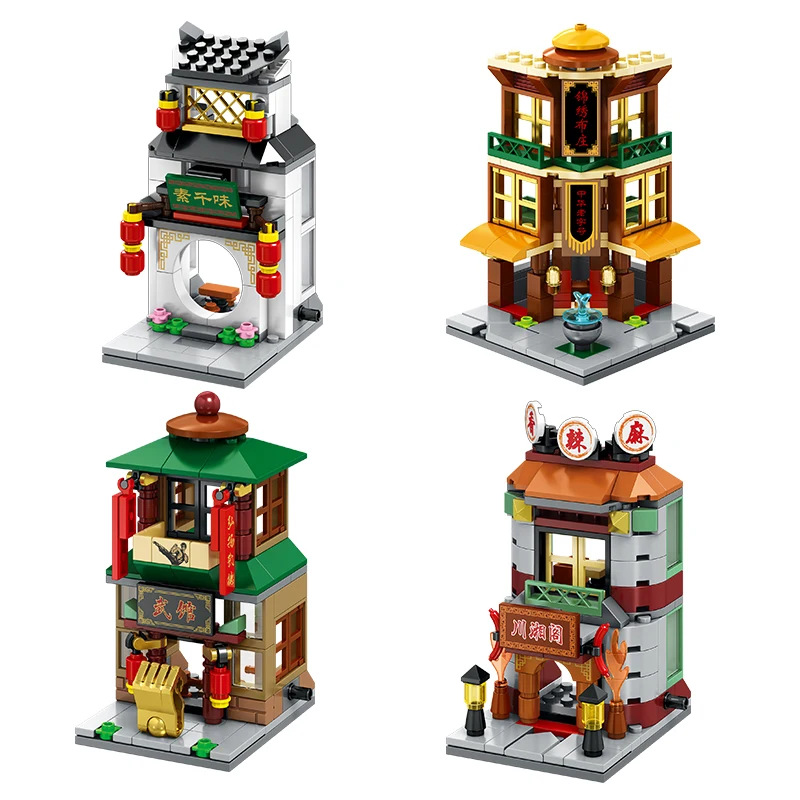 512 шт. город мини Street View строительные блоки для детей китайского магазина кирпича