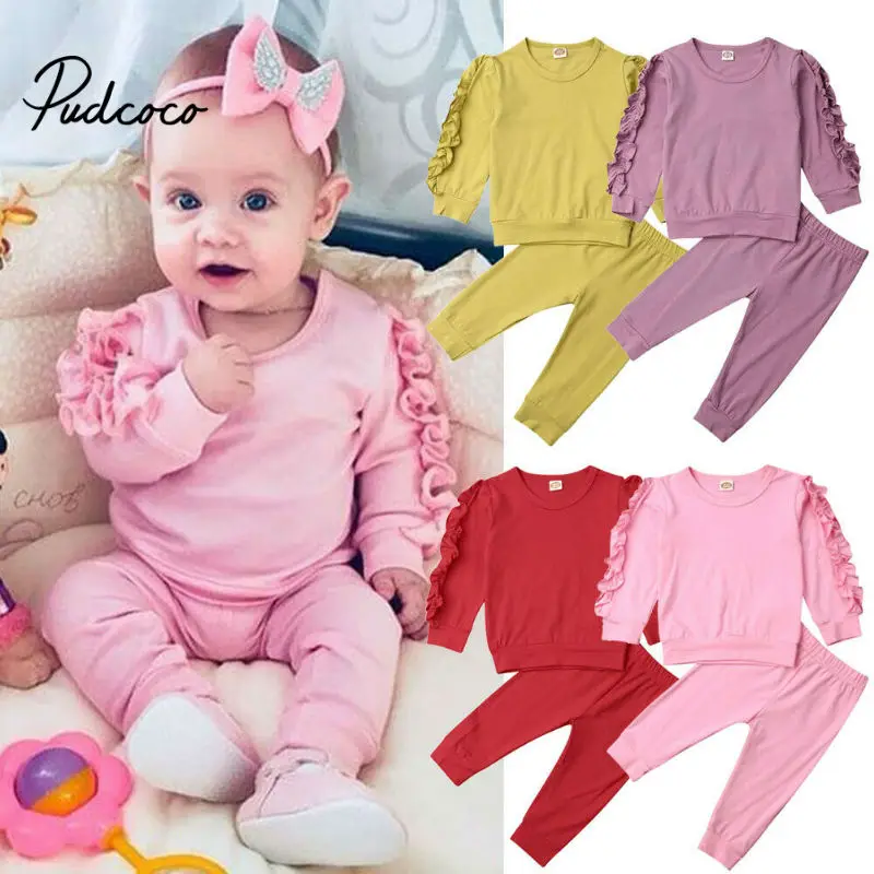 Pudcoco/детская одежда костюм для маленьких мальчиков и девочек спортивный с