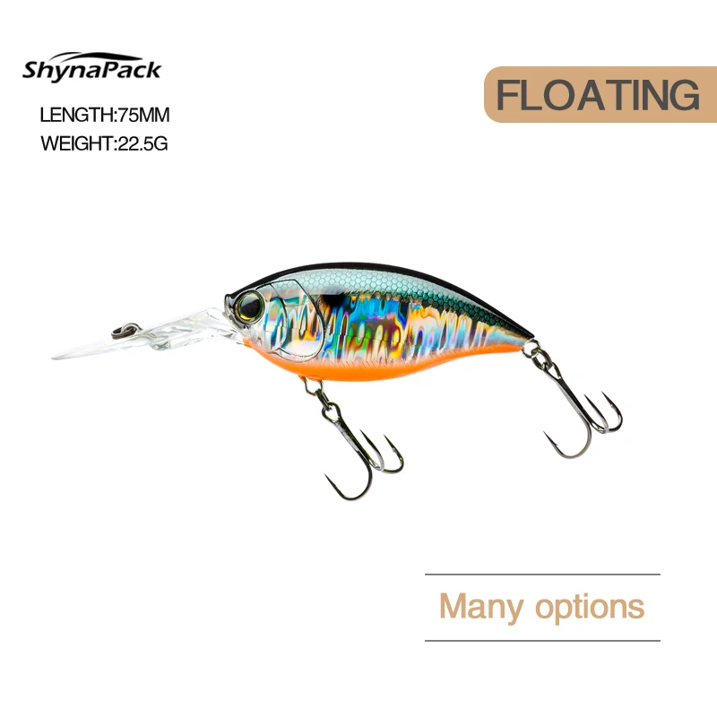 

1pcs 75mm 22.5g Crank Wobblers Minnow Fishing Lure Artificial Minnow Jerkbait Floating Hrad Lure For Trout Sea Bass Fishing Bait
