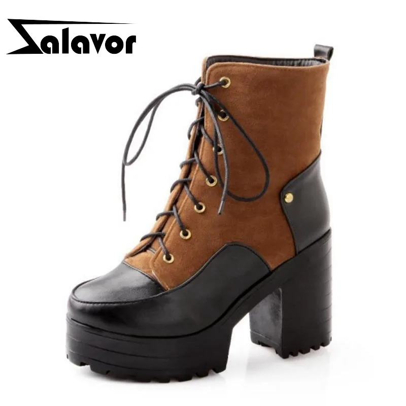 Женские сапоги на высоком каблуке с круглым носком размеры 34 43|Сапоги до середины