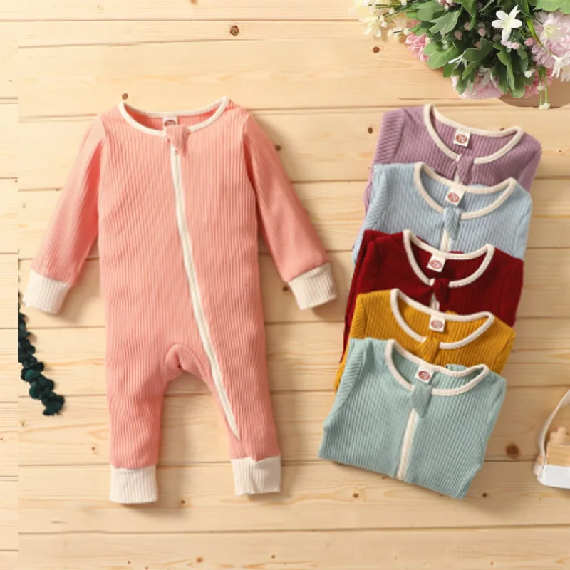 

Детский трикотажный комбинезон на молнии, с длинным рукавом