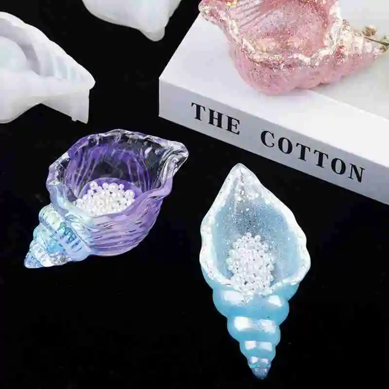 

2020 DIY Epoxy Mold Crystal Silicone Conch Mold Jewellery Bead Storage Mold Three-dimensional Conch Mirror Resin Mould Craft Too