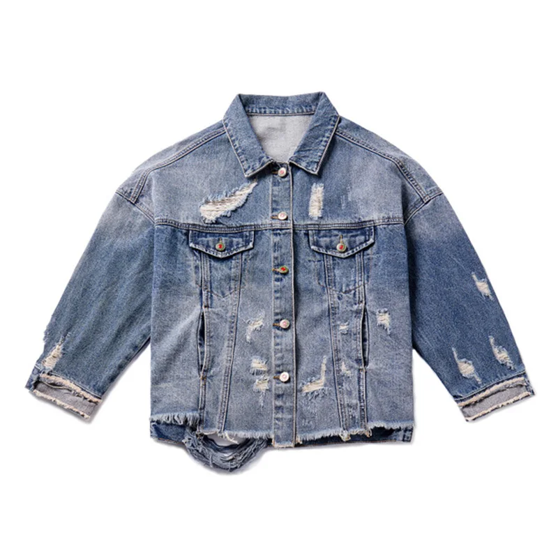 Voobuyla 2019 женское базовое пальто джинсовая куртка зимняя с мультяшной вышивкой