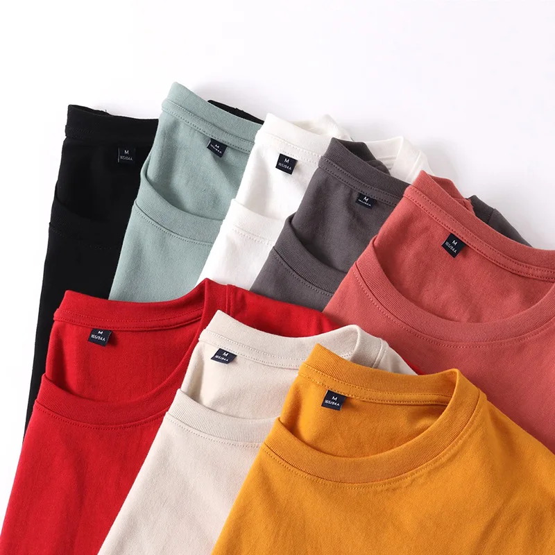 

Pure cotton short sleeve blank round collar T-shirt color men and women