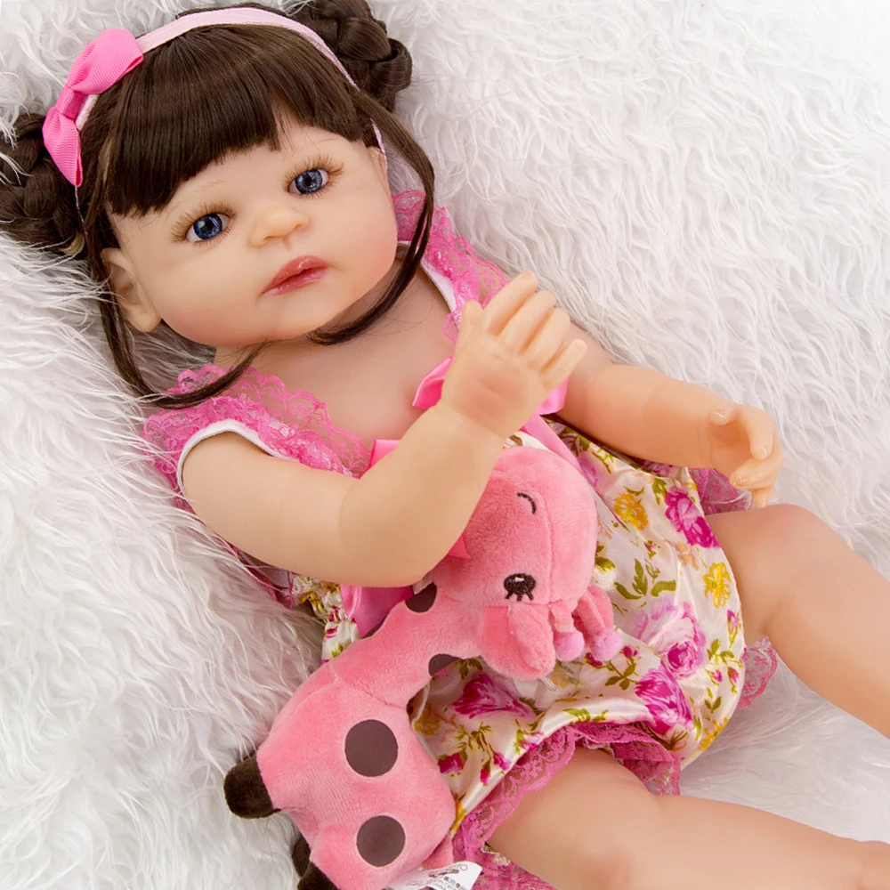 

Bebes reborn bonecas 55cm soft silicone reborn toddler baby dolls com corpo de silicone menina Christmas surprice gifts lol doll