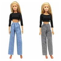 16 bjd doll clothes black crop top long sleeve shirt outfit for barbie clothes 11 5 dolls accessories for barbie dollhouse toy