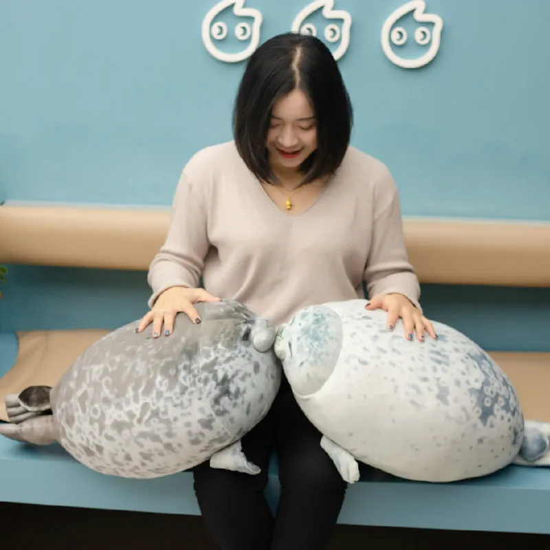 Angry Blob Seal Chubby 3D Sea Lion Doll Plush Stuffed Toy Soft  Baby Sleeping Pillow Kids Toys Birthday Gift Marine Life Seal