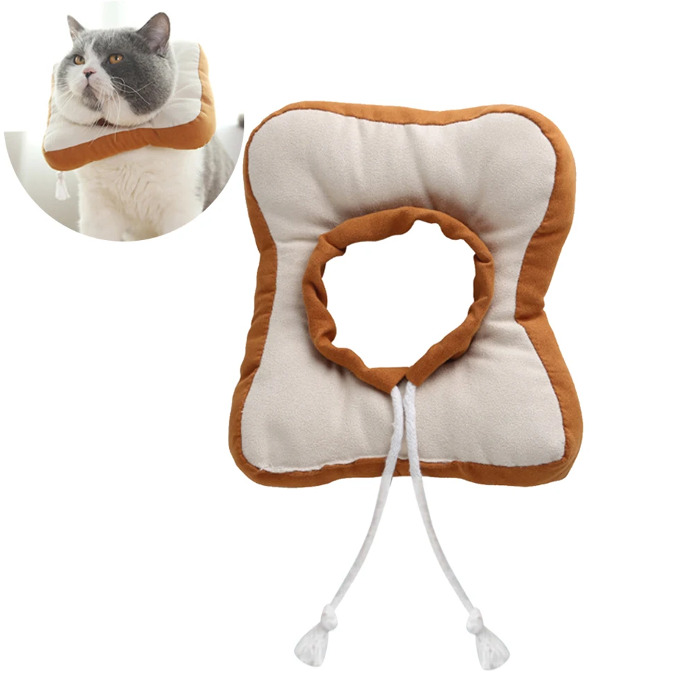 Регулируемый защитный ошейник в форме хлеба для питомцев собак и с конусом