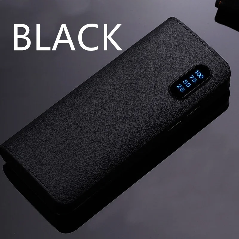 Черный Power bank10000 мАч Внешний аккумулятор повербанк 2USB светодиодный Carregador портативный мобильный телефон зарядное устройство для samsung Iphone XS - Цвет: Черный