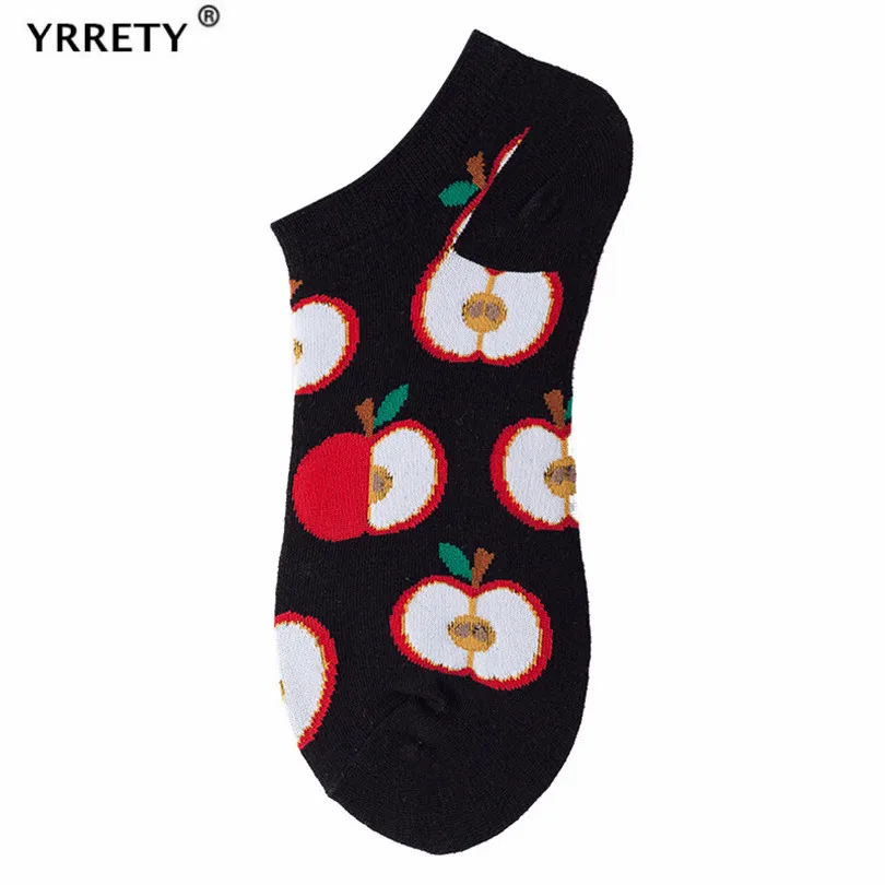 

YRRETY 1 Pairs Man Boat Socks Breathable Sports Comfortable Cotton Ankle Oil Painting Funny Fruits Animal Cartoon Happy Color