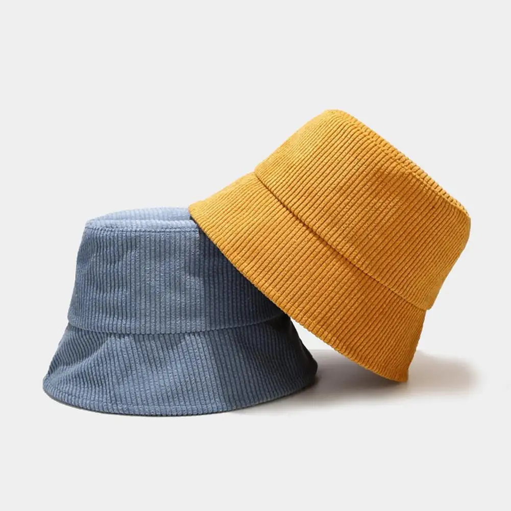 

Women Corduroy Basin Hat Autumn Winter Solid Color Fashion Outdoor Fisherman Cap