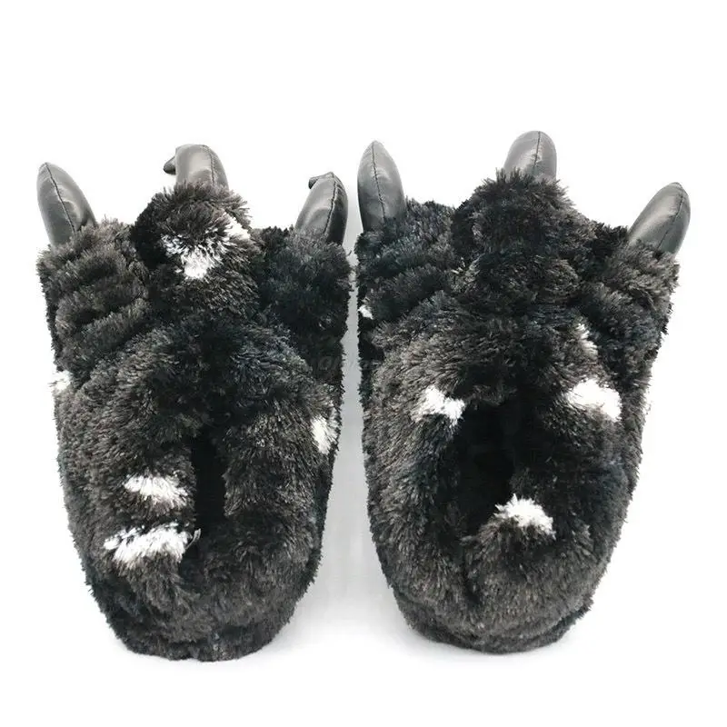

Hot Animals Beast Claw Shoes Slides Men Female Fun Chunky Fuzzy Slippers Male Plush Warm Bear Paw Fur Slippers Indoor Fur Shoes