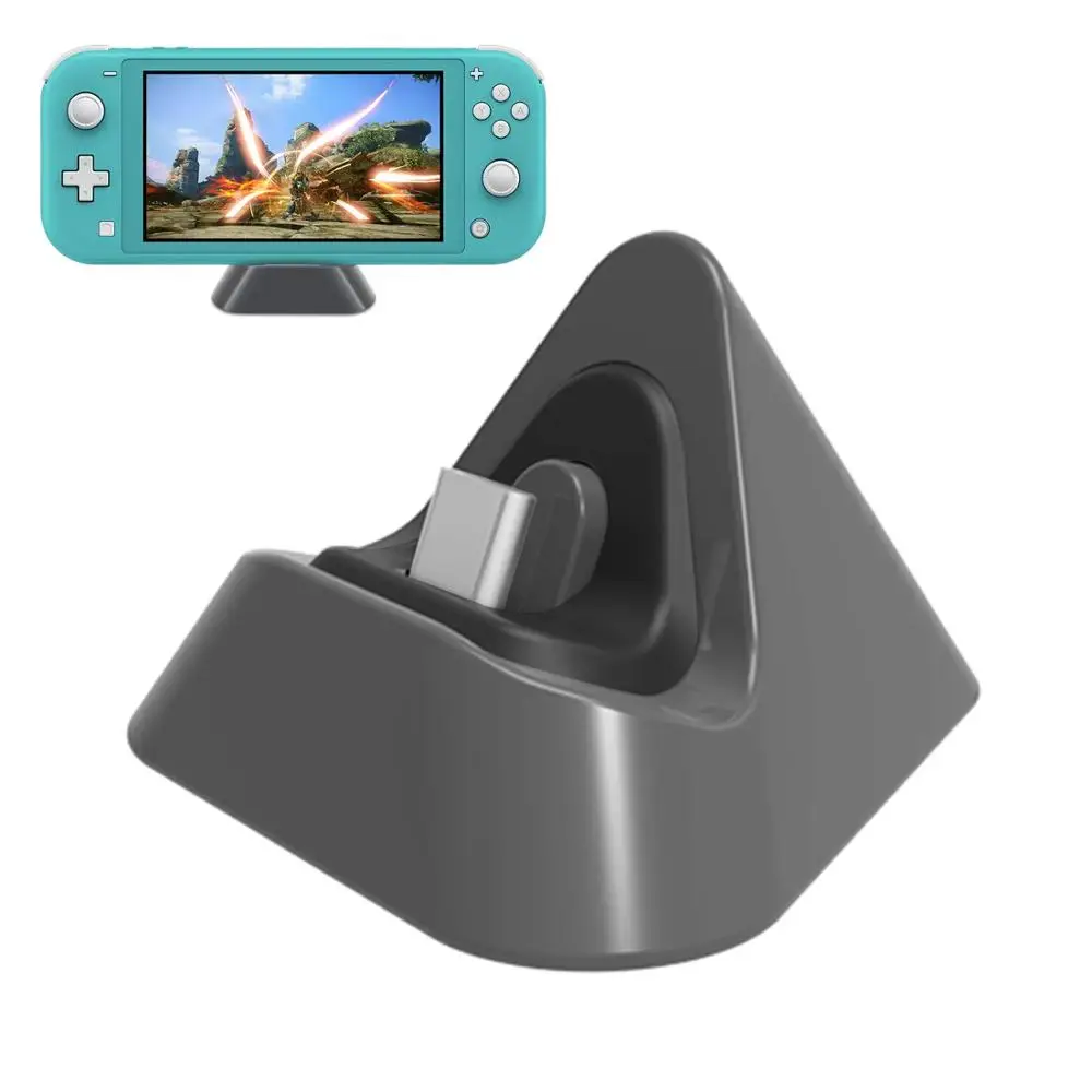 Мини Портативная зарядная док-станция для nintendo Switch Lite с портом usb type C, сменная зарядная док-станция для Nint - Цвет: Gray