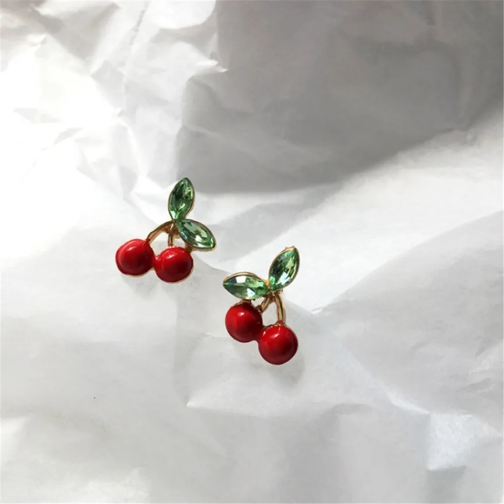 

Shamir Little Cherries Fashion Stud Earrings, Leaves Girl Students Earrings Earrings Women Jewelry Gifts