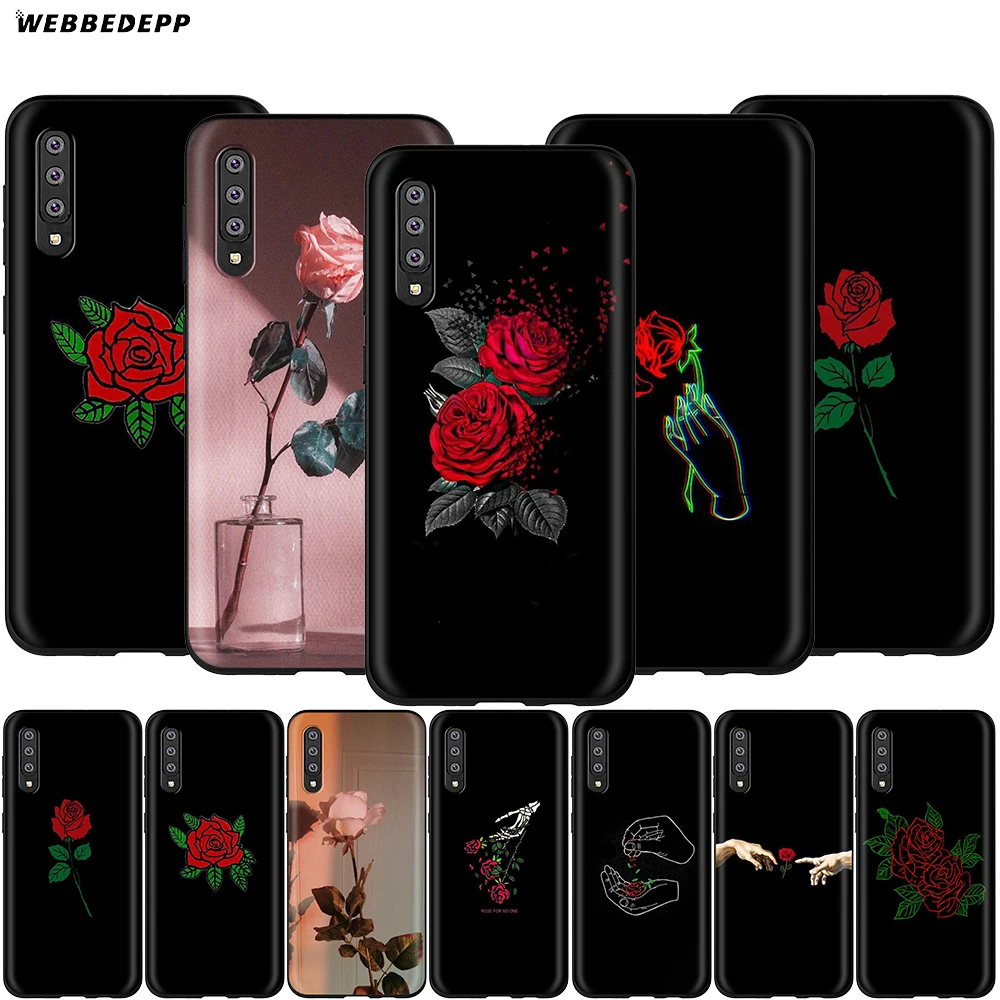 Webbedepp черный эстетичный розовый чехол для Samsung Galaxy A3 A5 A6 Plus A7 A8 A9 J6 M20 A10S A20S A30S A40S