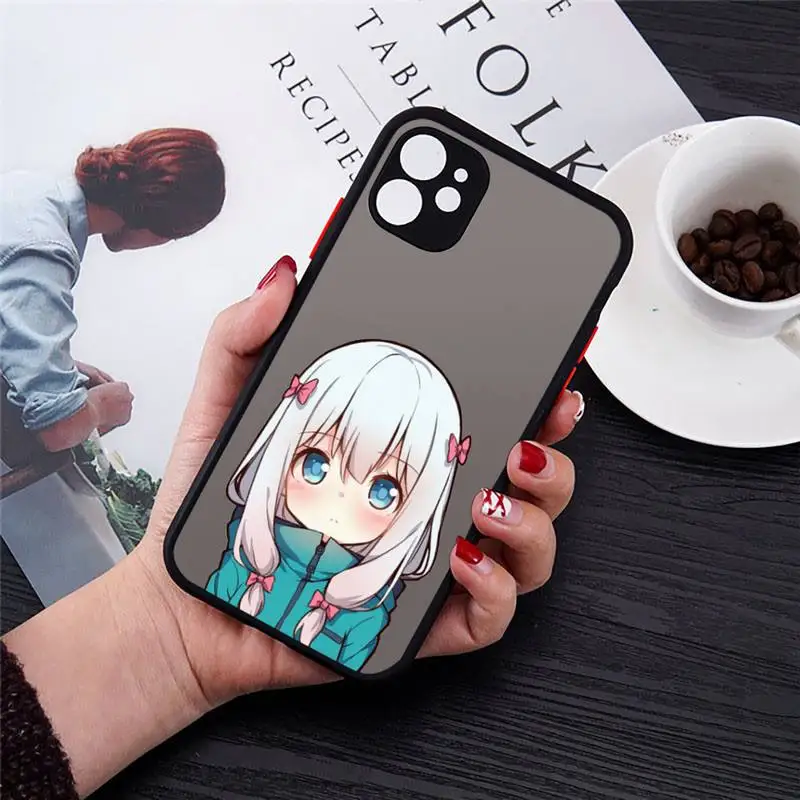 

Anime eromangasensei cute girl Phone Case Transparent Matte for iPhone 7 8 11 12 s mini pro X XS XR MAX Plus cover funda