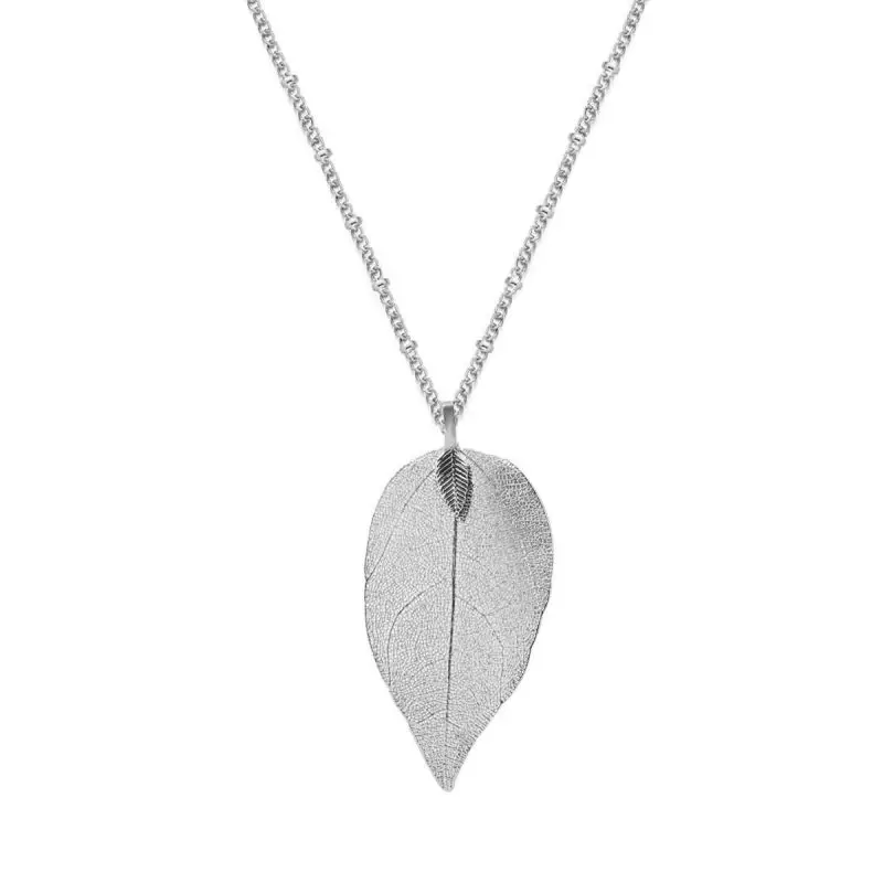 

Women Trendy Bohemia Style Leaf Pendant Necklaces Girls Titanium Stainless Steel Choker Necklace Jewelry