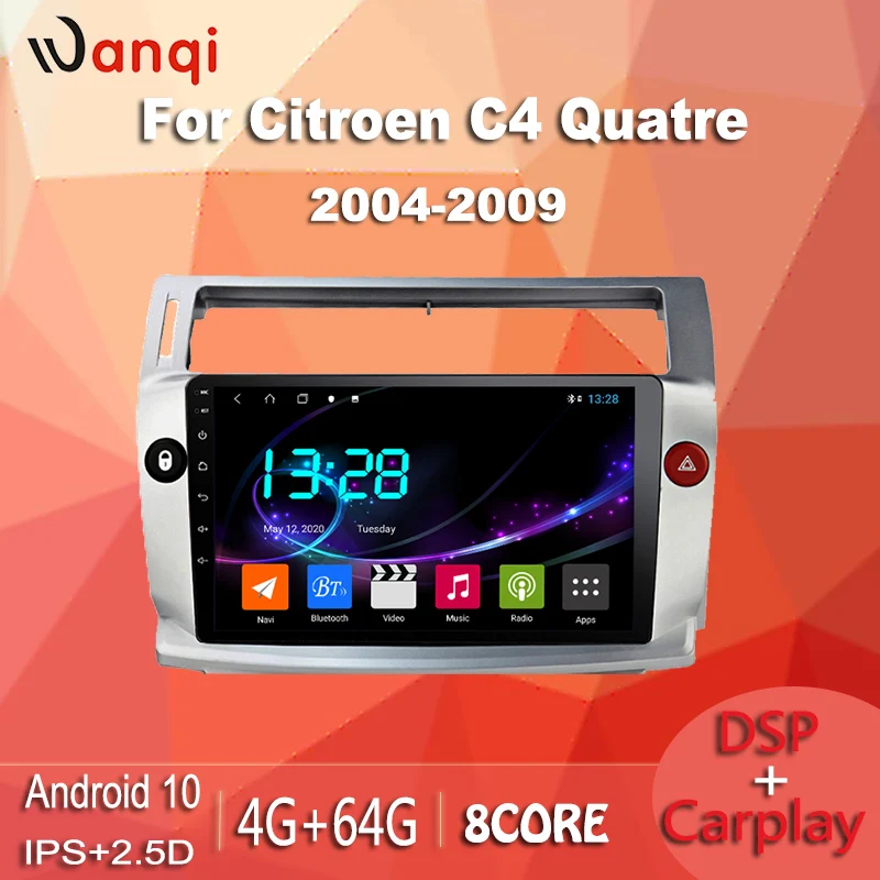 

Автомагнитола IPS 2.5d Android10 для Citroen C4 C-Triomphe C-Quatre 2004-2009, dvd, gps навигация, мультимедийный плеер, встроенный dsp