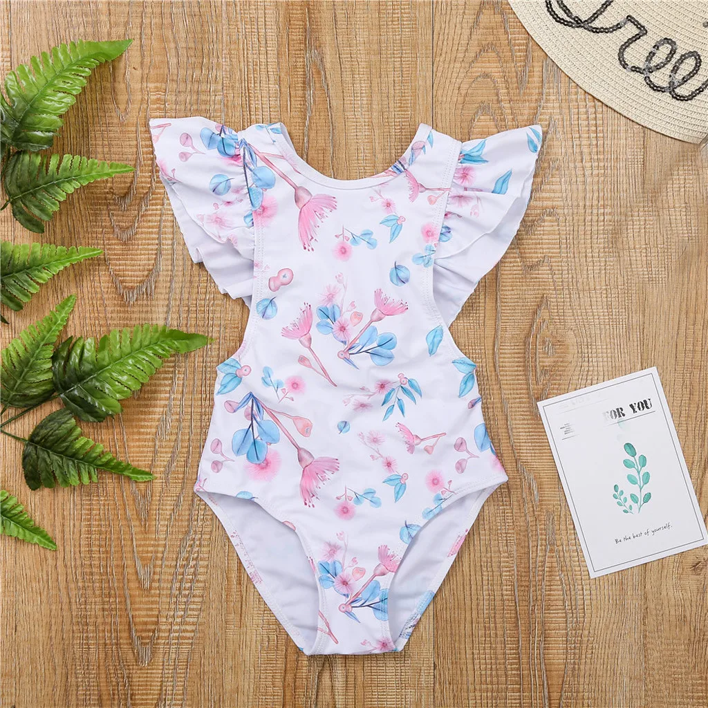 Цельный купальник-бикини в полоску для маленьких девочек купальный костюм