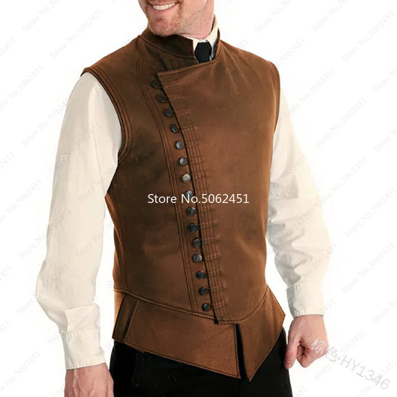 3Color Medieval Men Armor Leather Vest Knight Warrior Armour Roman Archer Coat Housekeeper Sleeveless Tops Party Cosplay Costume - купить по