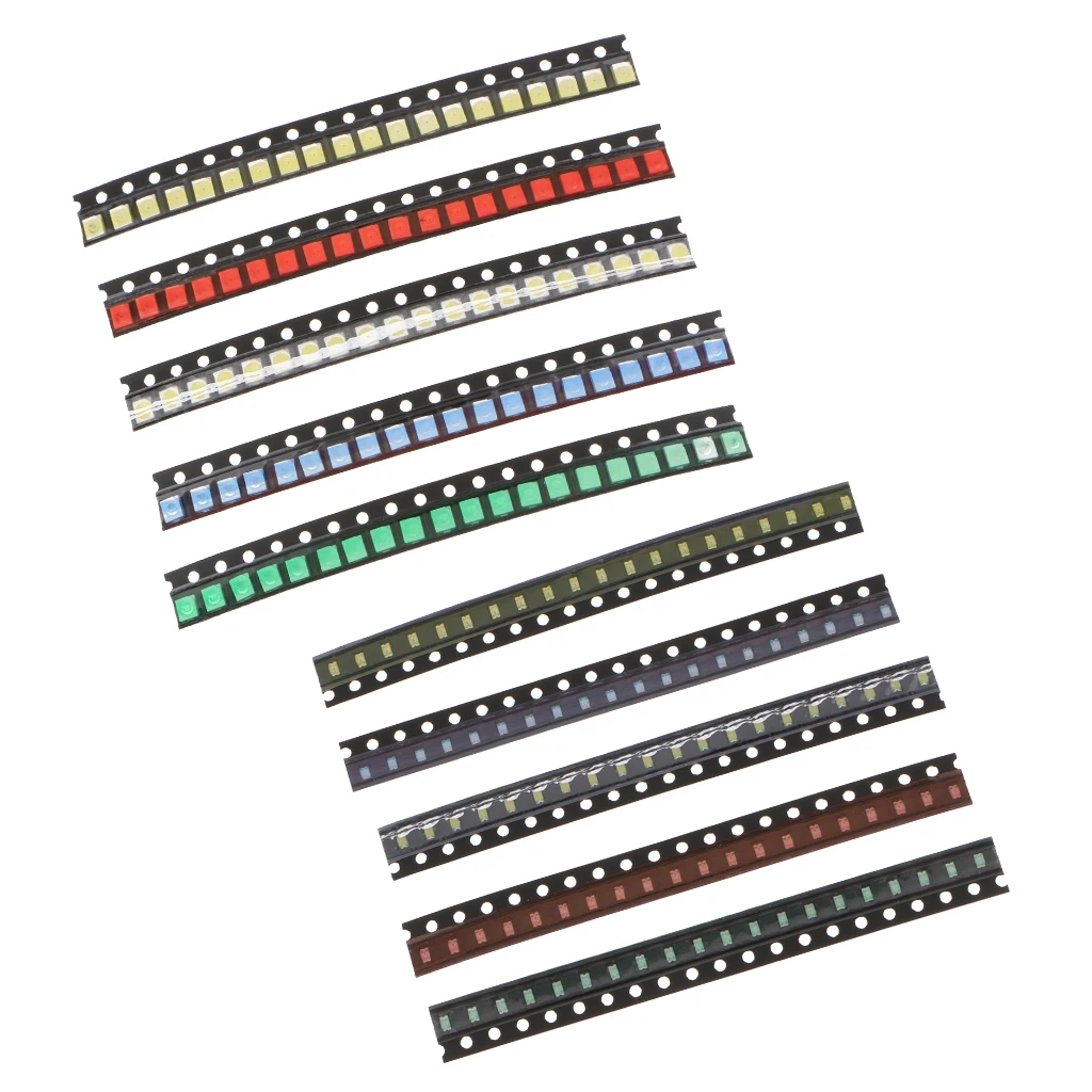 200 шт. SMD СВЕТОДИОДНЫЙ диодный свет Ассорти набор (мини чип для PCB DC 20mA) супер яркий