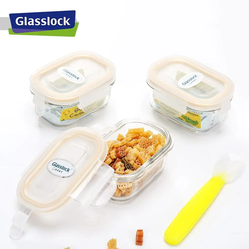 Set of 4 pcs Tempered Glass Baby Food Container Small Storage Box Oragnizer Pudding Dispenser Kitchen Tools Tableware for Kid | Дом и сад