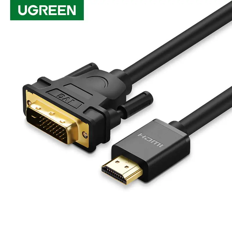 Ugreen hdmi к DVI DVI-D 24+ 1 контакт. кабели-переходники 3D1080p для жк-dvd HDTV XBOX PS3 высокоскоростной HDMI кабель 2 м 3 м 5 м