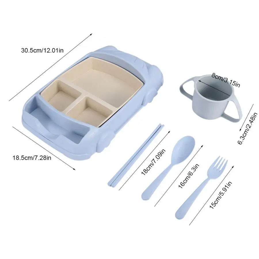 Детская пшеничная соломенная посуда мультяшная Автомобильная тарелка для