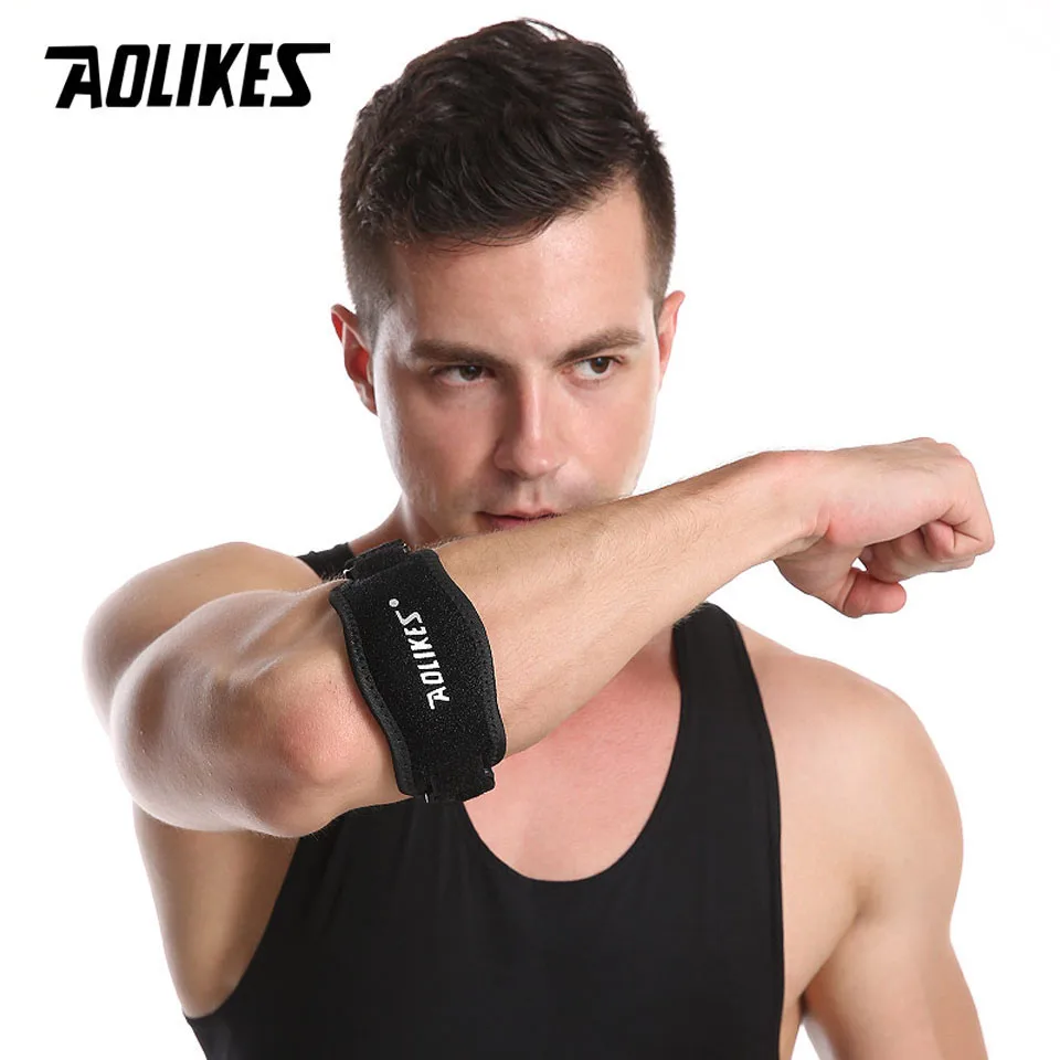 AOLIKES 1 шт. регулируемая, баскетбольная теннис Гольф Локоть Поддержка Golfer ремешок налокотники боковой боли синдром эпикондилит