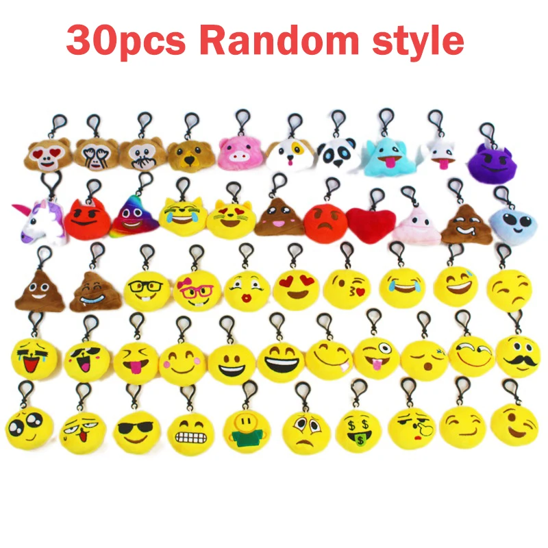 

10/20/30/40pcs Cute Cartoon Keychain Fur Ball Plush KeyChain Keyring Women Handbag Car Key Holder Bag Pendant Toys for Kids Gift