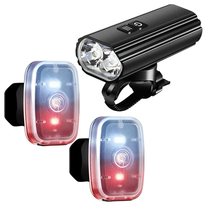 

2 Set Bike Accessories:1 Set USB Rechargeable Running Light & 1 Set 4800Mah Bicycle Light USB Rechargeable Bike Lights